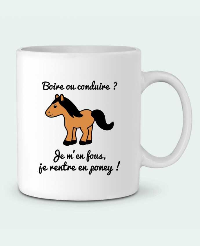 Mug En Ceramique Boire Ou Conduire Je M En Fous Je Rentre En Poney Humour Alcool Drole Benichan