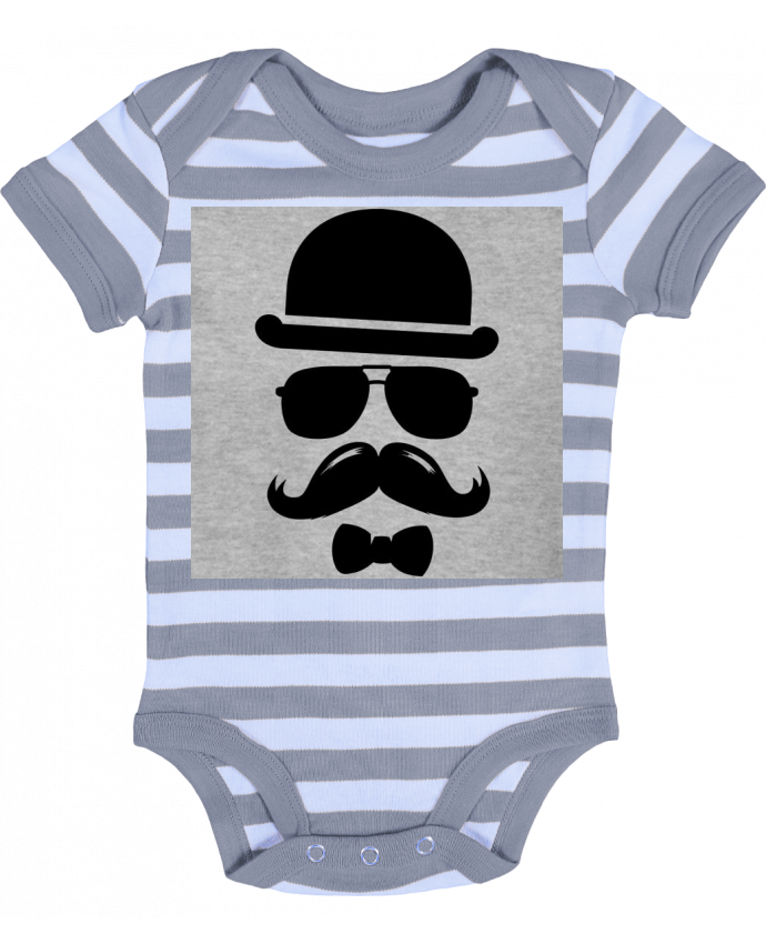 Body Bebe A Rayures Vetement Moustache Swag Par Designer Tunetoo